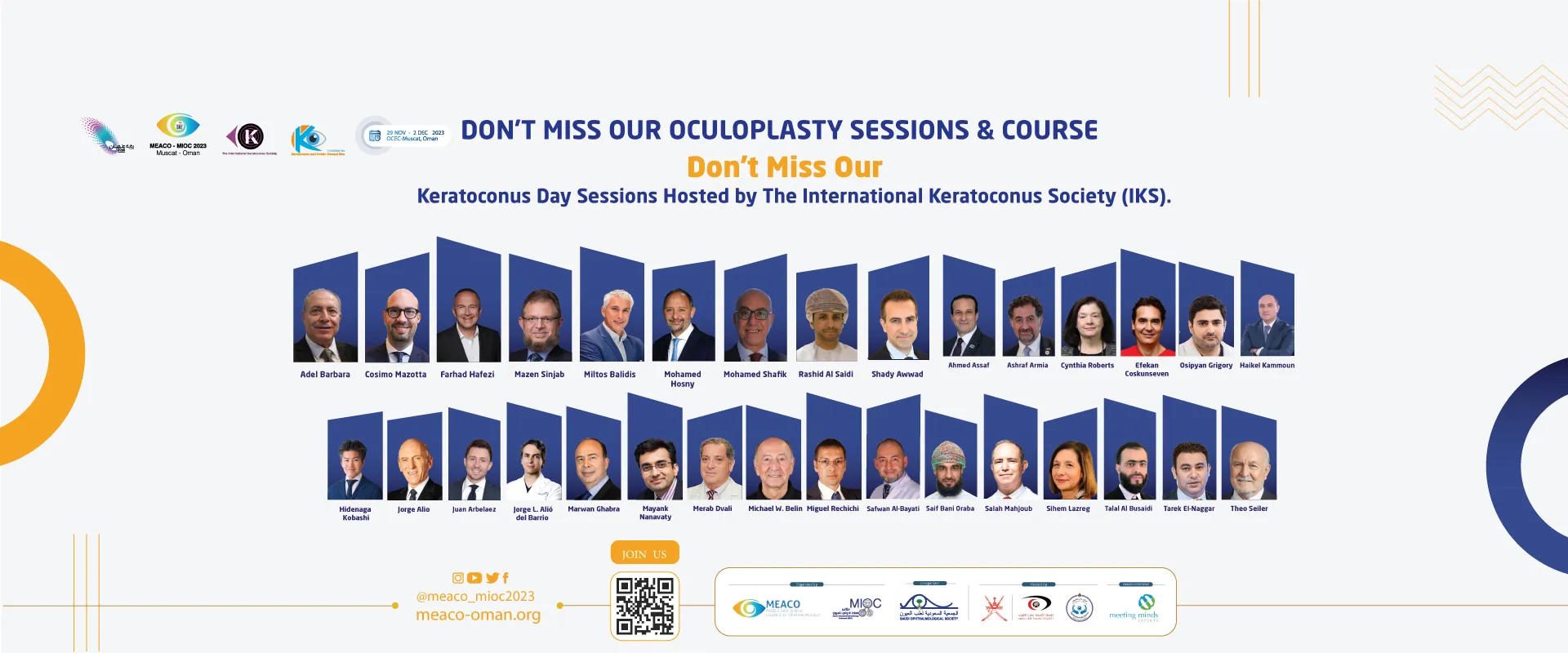 DON'T MISS OUR OCULOPLASTY SESSIONS & COURSE
				Don't Miss Our Keratoconus Day Sessions Hosted by The International Keratoconus Society (IKS